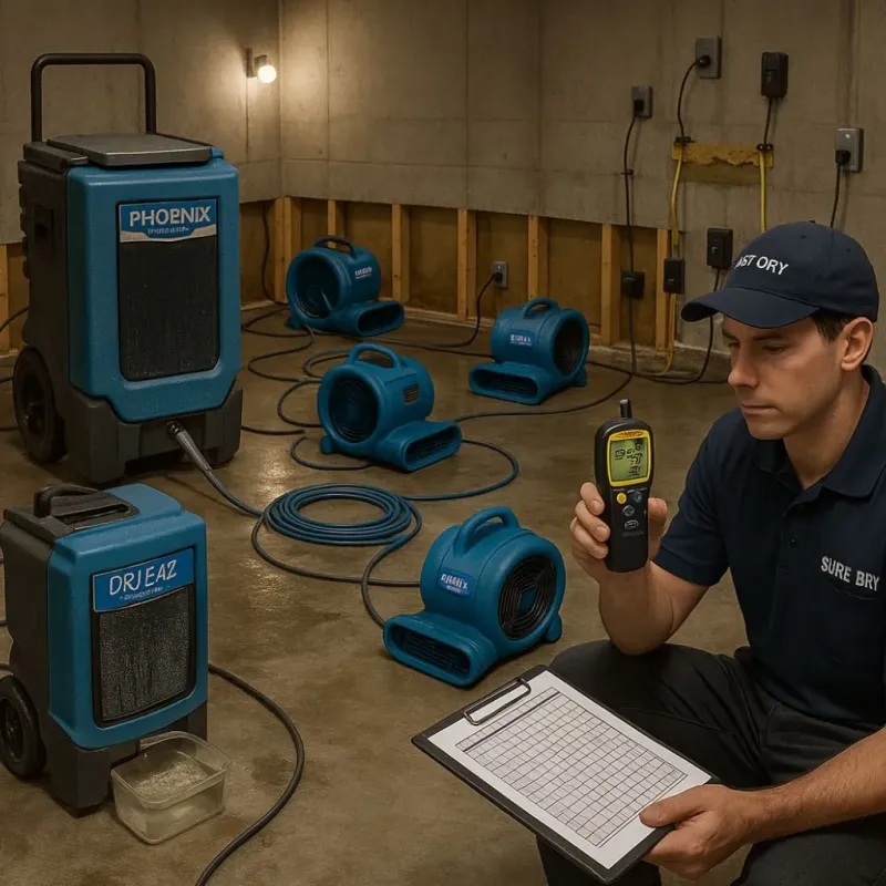 Structural Drying and Dehumidification process in Ben Avon, PA
